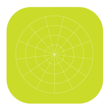 Kutup, dairesel ızgara, ağ. Pasta grafiği, grafik ögesi