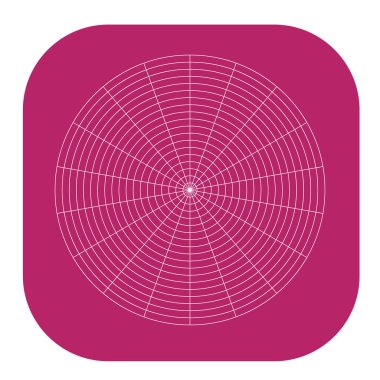 Kutup, dairesel ızgara, ağ. Pasta grafiği, grafik ögesi