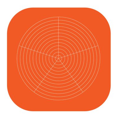 Polar, circular grid, mesh. Pie chart, graph element