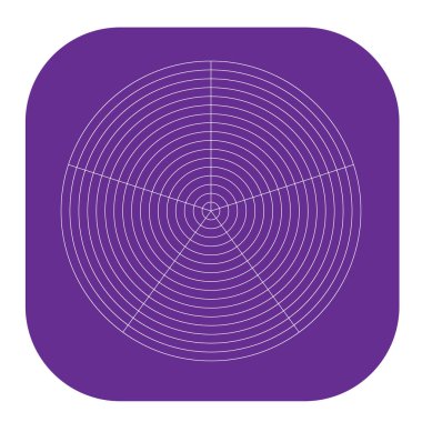 Kutup, dairesel ızgara, ağ. Pasta grafiği, grafik ögesi