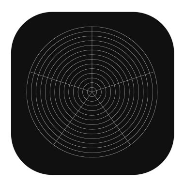 Polar, circular grid, mesh. Pie chart, graph element