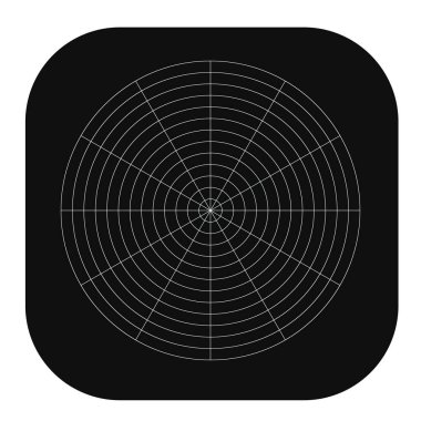 Polar, circular grid, mesh. Pie chart, graph element