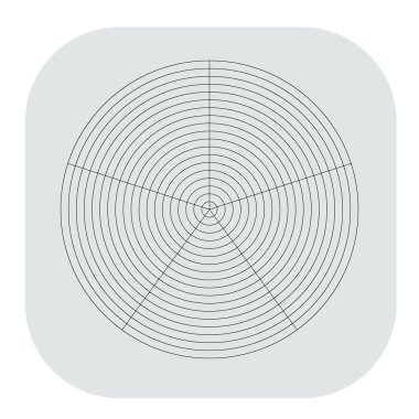 Kutup, dairesel ızgara, ağ. Pasta grafiği, grafik ögesi