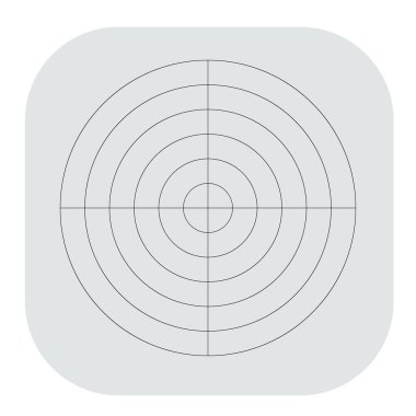 Kutup, dairesel ızgara, ağ. Pasta grafiği, grafik ögesi