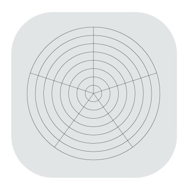 Kutup, dairesel ızgara, ağ. Pasta grafiği, grafik ögesi