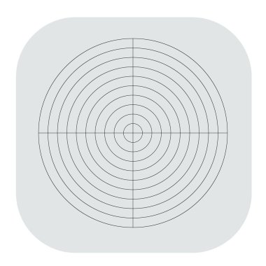 Kutup, dairesel ızgara, ağ. Pasta grafiği, grafik ögesi