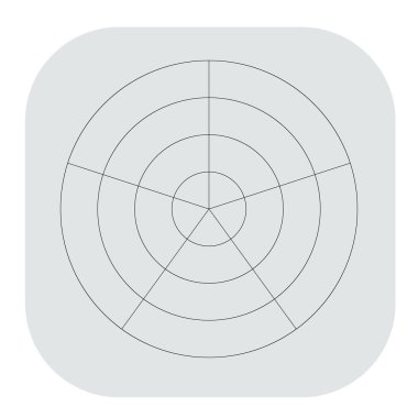 Kutup, dairesel ızgara, ağ. Pasta grafiği, grafik ögesi