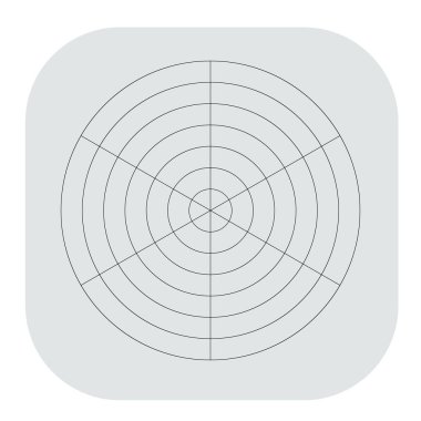 Kutup, dairesel ızgara, ağ. Pasta grafiği, grafik ögesi