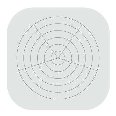 Kutup, dairesel ızgara, ağ. Pasta grafiği, grafik ögesi