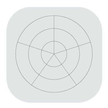 Kutup, dairesel ızgara, ağ. Pasta grafiği, grafik ögesi