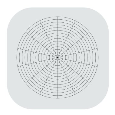 Kutup, dairesel ızgara, ağ. Pasta grafiği, grafik ögesi