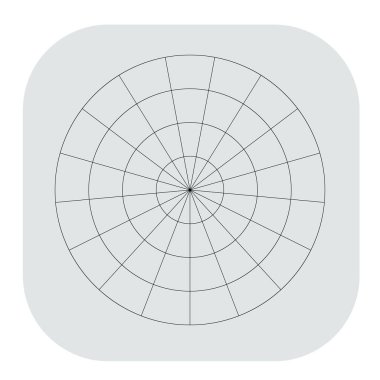 Kutup, dairesel ızgara, ağ. Pasta grafiği, grafik ögesi