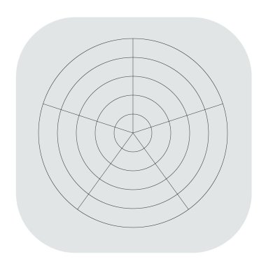 Kutup, dairesel ızgara, ağ. Pasta grafiği, grafik ögesi