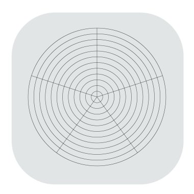 Kutup, dairesel ızgara, ağ. Pasta grafiği, grafik ögesi