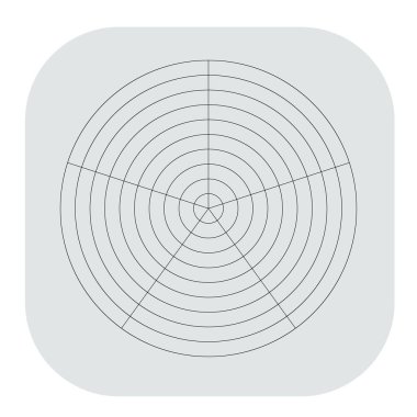 Kutup, dairesel ızgara, ağ. Pasta grafiği, grafik ögesi