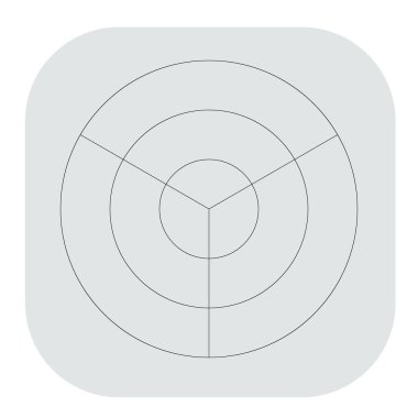 Kutup, dairesel ızgara, ağ. Pasta grafiği, grafik ögesi