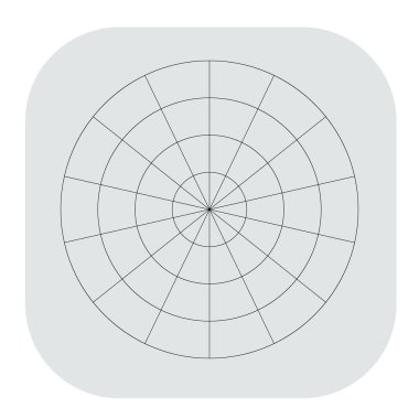 Kutup, dairesel ızgara, ağ. Pasta grafiği, grafik ögesi