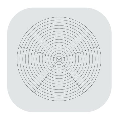 Kutup, dairesel ızgara, ağ. Pasta grafiği, grafik ögesi