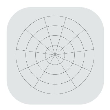 Kutup, dairesel ızgara, ağ. Pasta grafiği, grafik ögesi