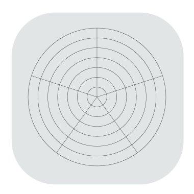 Kutup, dairesel ızgara, ağ. Pasta grafiği, grafik ögesi