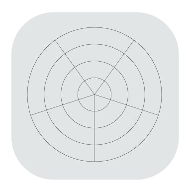 Kutup, dairesel ızgara, ağ. Pasta grafiği, grafik ögesi