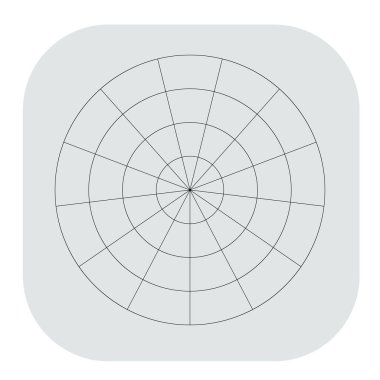 Kutup, dairesel ızgara, ağ. Pasta grafiği, grafik ögesi