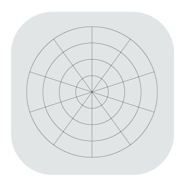 Kutup, dairesel ızgara, ağ. Pasta grafiği, grafik ögesi