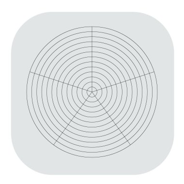 Kutup, dairesel ızgara, ağ. Pasta grafiği, grafik ögesi