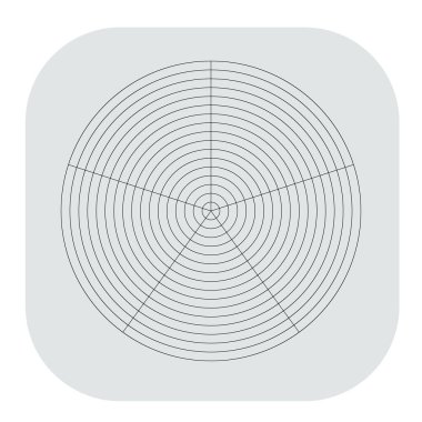 Kutup, dairesel ızgara, ağ. Pasta grafiği, grafik ögesi