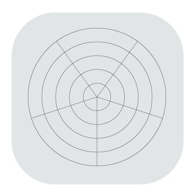 Kutup, dairesel ızgara, ağ. Pasta grafiği, grafik ögesi