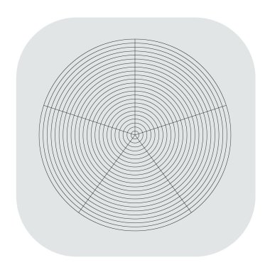 Kutup, dairesel ızgara, ağ. Pasta grafiği, grafik ögesi