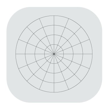 Kutup, dairesel ızgara, ağ. Pasta grafiği, grafik ögesi