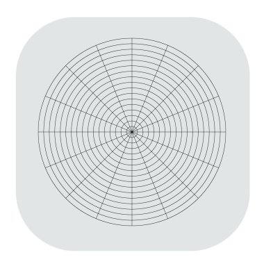 Kutup, dairesel ızgara, ağ. Pasta grafiği, grafik ögesi