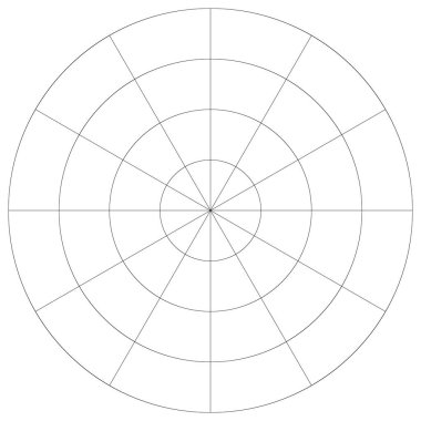 Kutup, dairesel ızgara, ağ. Pasta grafiği, grafik ögesi