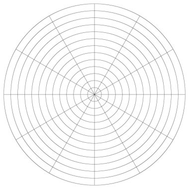 Kutup, dairesel ızgara, ağ. Pasta grafiği, grafik ögesi