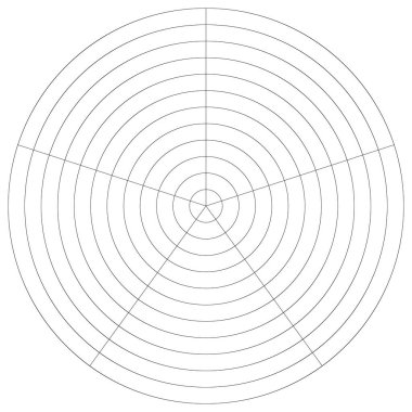 Kutup, dairesel ızgara, ağ. Pasta grafiği, grafik ögesi