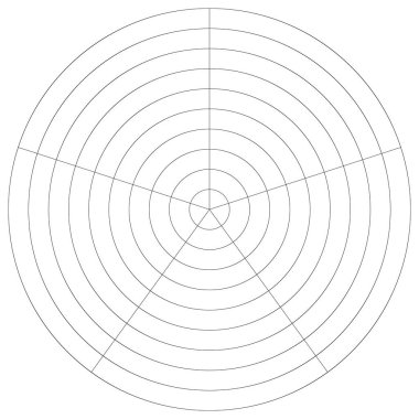 Kutup, dairesel ızgara, ağ. Pasta grafiği, grafik ögesi