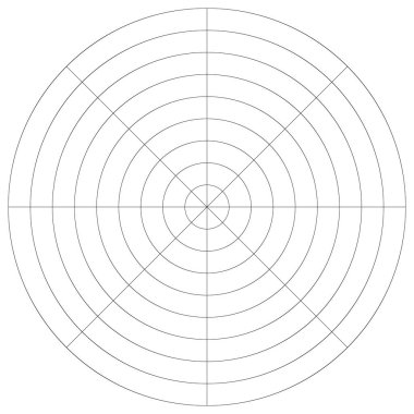 Kutup, dairesel ızgara, ağ. Pasta grafiği, grafik ögesi