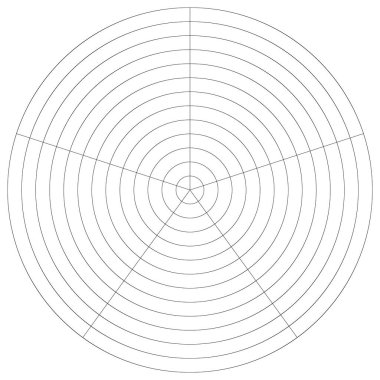 Kutup, dairesel ızgara, ağ. Pasta grafiği, grafik ögesi