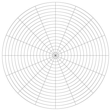 Kutup, dairesel ızgara, ağ. Pasta grafiği, grafik ögesi
