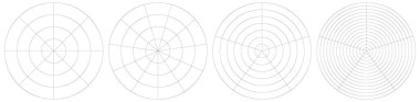 Kutup, dairesel ızgara, ağ. Pasta grafiği, grafik elemanı. Stock vektör illüstrasyonu, klip- art grafikleri