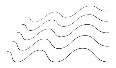 Dalgalı, zig-zag, çapraz çizgiler. Dalgalanan çizgiler. Stock vektör illüstrasyonu, klip- art grafikleri