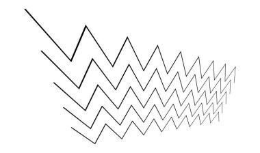 Dalgalı, zig-zag, çapraz çizgiler. Dalgalanan çizgiler. Stock vektör illüstrasyonu, klip- art grafikleri