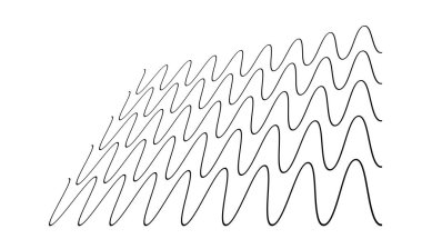 Dalgalı, zig-zag, çapraz çizgiler. Dalgalanan çizgiler. Stock vektör illüstrasyonu, klip- art grafikleri
