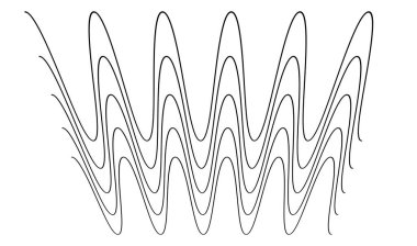 Dalgalı, zig-zag, çapraz çizgiler. Dalgalanan çizgiler. Stock vektör illüstrasyonu, klip- art grafikleri