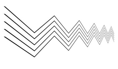 Dalgalı, zig-zag, çapraz çizgiler. Dalgalanan çizgiler. Stock vektör illüstrasyonu, klip- art grafikleri