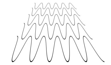 Dalgalı, zig-zag, çapraz çizgiler. Dalgalanan çizgiler. Stock vektör illüstrasyonu, klip- art grafikleri