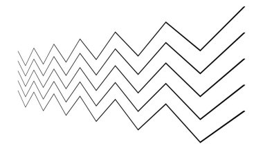 Dalgalı, zig-zag, çapraz çizgiler. Dalgalanan çizgiler. Stock vektör illüstrasyonu, klip- art grafikleri