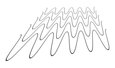Dalgalı, zig-zag, çapraz çizgiler. Dalgalanan çizgiler. Stock vektör illüstrasyonu, klip- art grafikleri