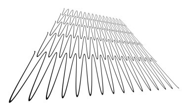 Dalgalı, zig-zag, çapraz çizgiler. Dalgalanan çizgiler. Stock vektör illüstrasyonu, klip- art grafikleri